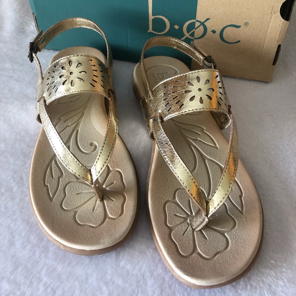 BOC Gold Clearwater Thong Sandals Sz 10 NWB